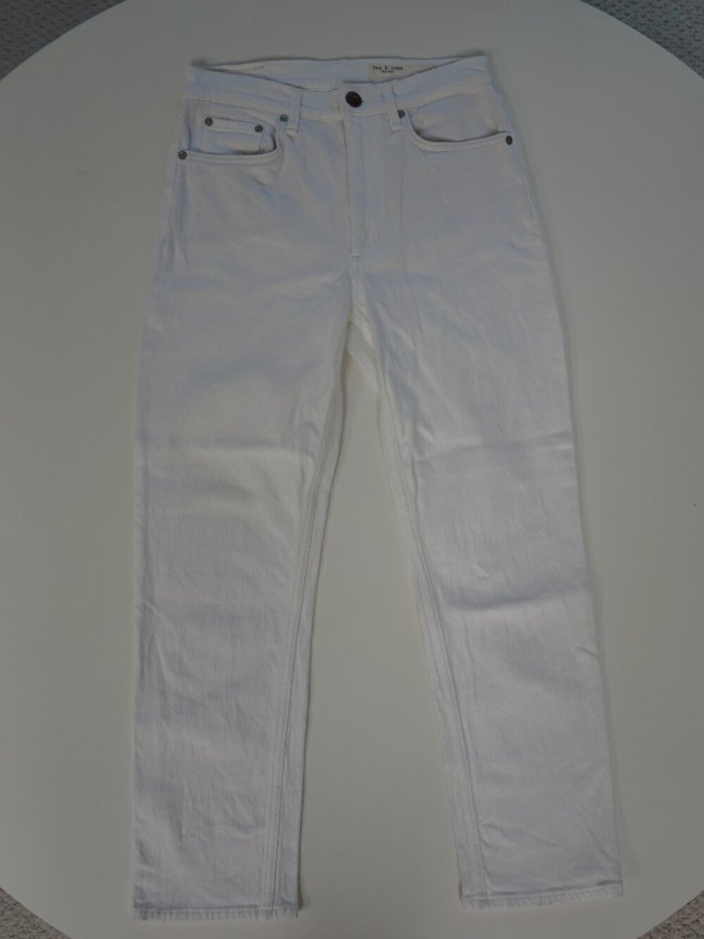 Rag & Bone Wren High-Rise Slim Straight White Denim Jeans 27